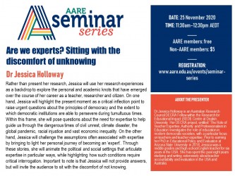 AARE Seminar Flyer 25 November Holloway